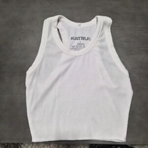 Katie J NYC White Ribbed Tank Top for Kids